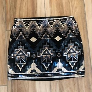 Tribal Sequin Mini Skirt BNWT Express